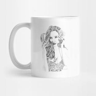 Medusa pin up babe ink drawing Mug